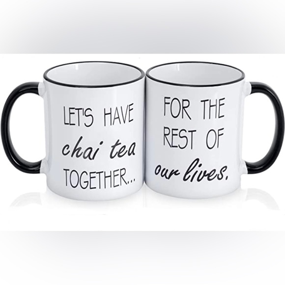2 Mug Set CoupleHim and Her Ideal Gift Lovers Coffee Mugs White Black NEW IN BOX - Picture 4 of 8